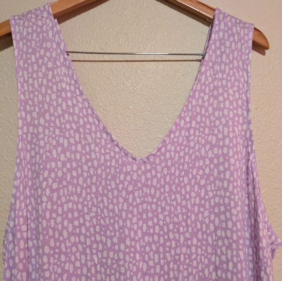 Joyspun Women's Size 3X 22-24 Purple Sleeveless Floor Length Dress Nightgown - Picture 4 of 5